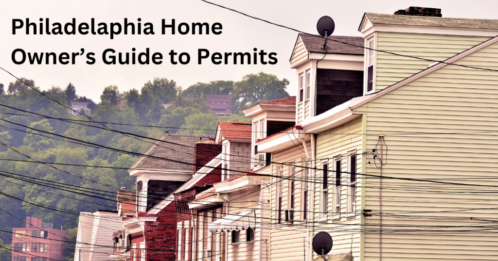A Philadelphia home undergoing renovations that may require building permits and municipal approvals.