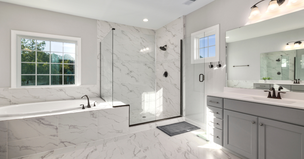 Residential bathroom renovation that may require plumbing and building permits in Philadelphia.
