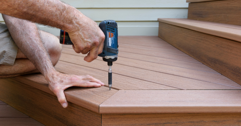 New residential deck under construction at a Philadelphia home.