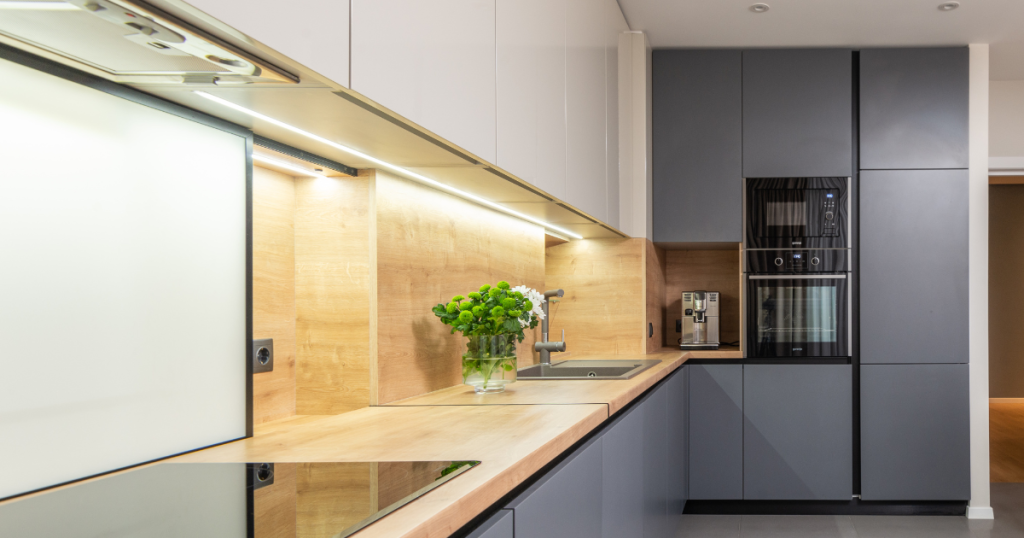 Kitchen remodeling project at a Philadelphia home with cabinetry and fixtures being updated.