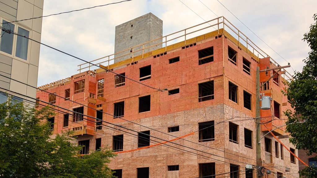 New construction project in Kensignton Philadelphia of a multi unit apartment building